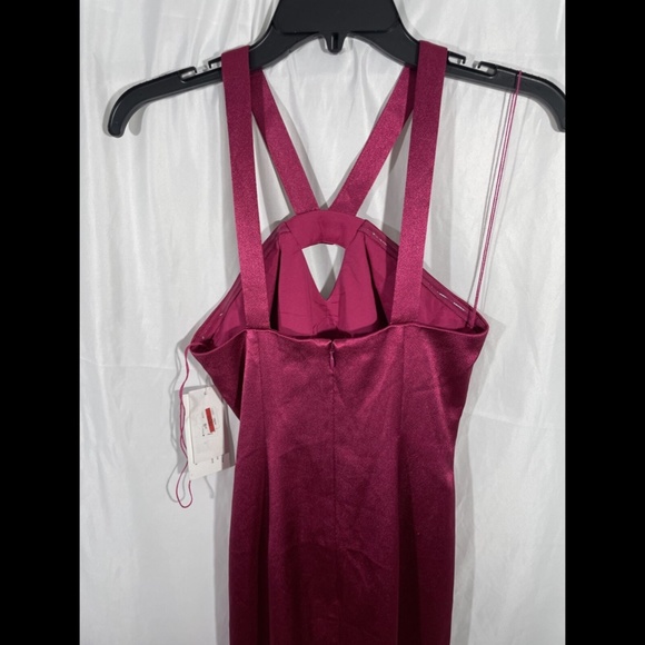 NEW $175 Aidan by Aidan‎ Mattox Liquid Satin Dress in Raspberry [SZ 0 ] - Picture 9 of 12